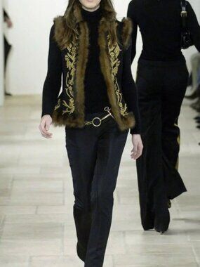 Ralph Lauren Collection Fall 2006 Runway Brass Link Horsebit Belt Size L